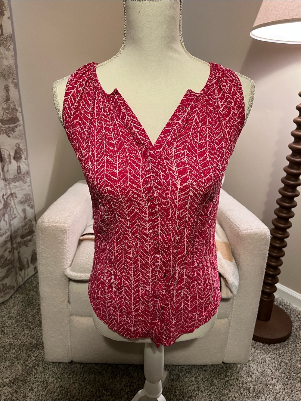 Ava Christine Pink and White Blouse